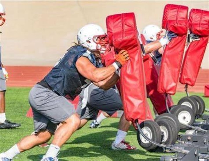 Brock Davies during football practice