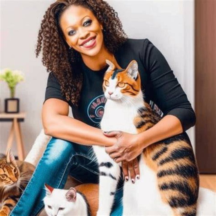 Ciara with her pet cats