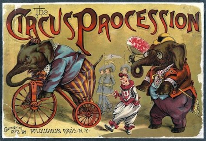 classic circus procession poster