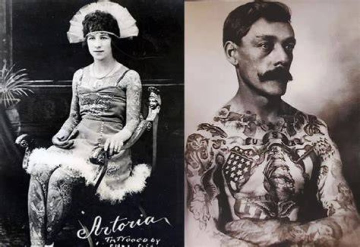 classic circus tattooed woman