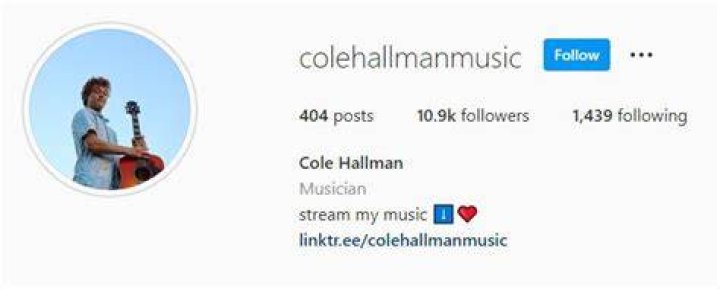 Cole Hallman Instagram profile