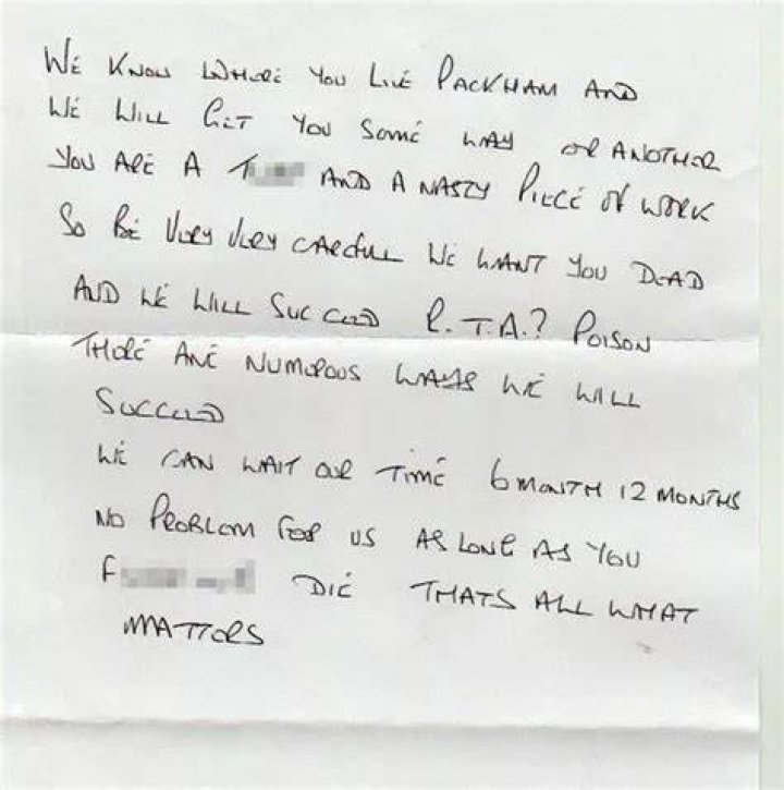 Death Threat Letter
