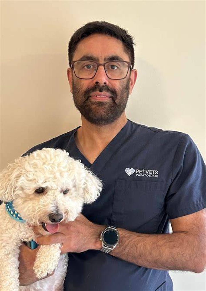 Harmeet Singh with his pet dog