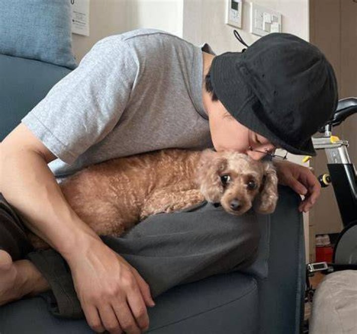 Jae with his pet dog