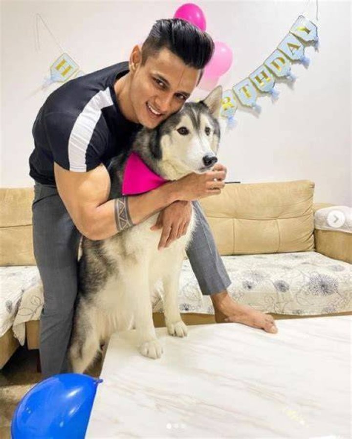 Jay Dudhane with his pet dog