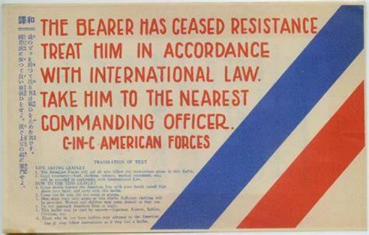Leaflet Asking Japanese Holdouts To Surrender