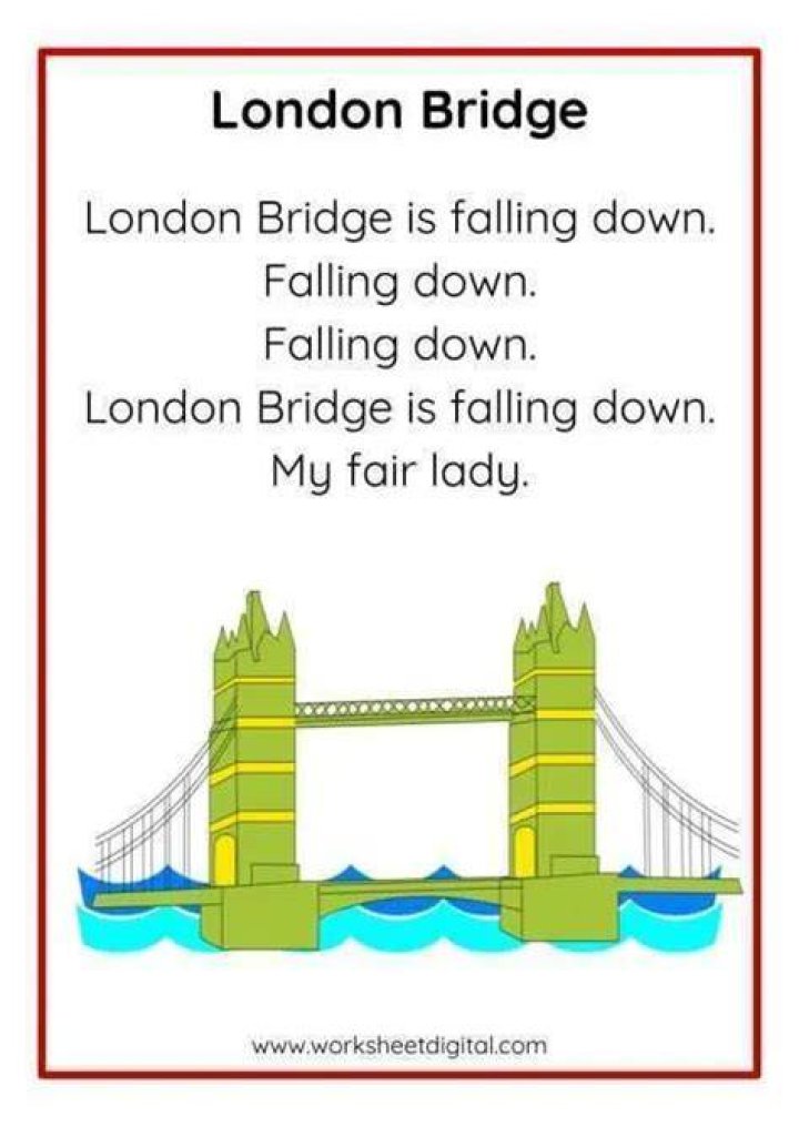 London Bridge Rhyme From Tommy Thumbs Pretty Song Book