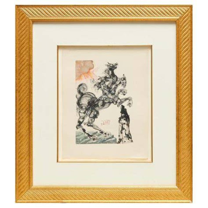 Melanie Smith Dali Woodblock Print Pointing