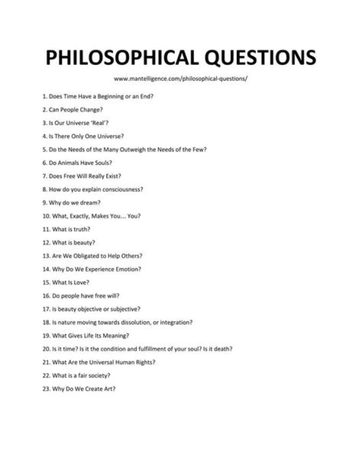 Philosophy Questions