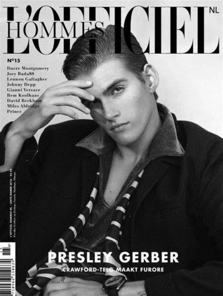 Presley Gerber featured in L'Officiel Hommes magazine