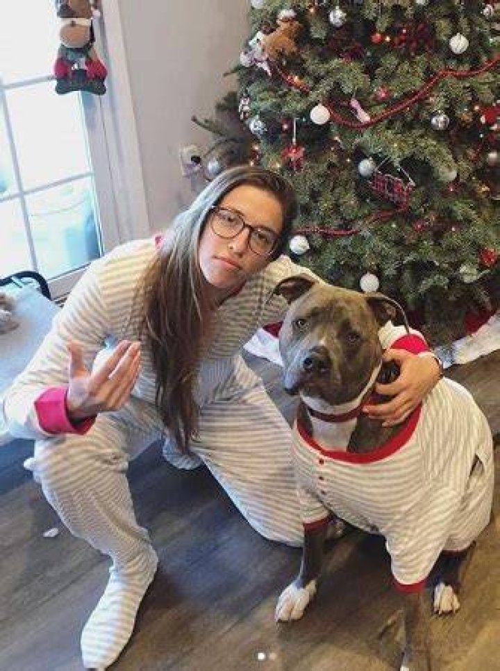 Rachel Ballinger and her pet dog