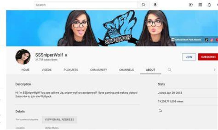 SSSniperWolf has 31.7 million subscribers