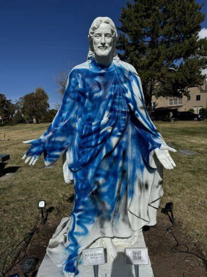 Vandalized Jesus Sculpture
