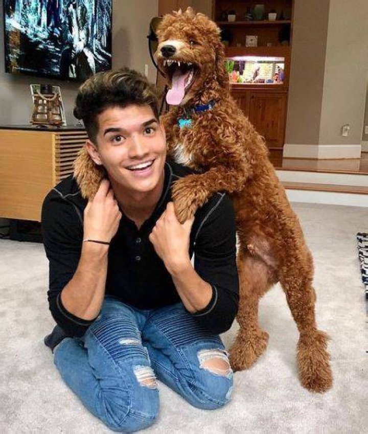 Wassabi with his pet dog